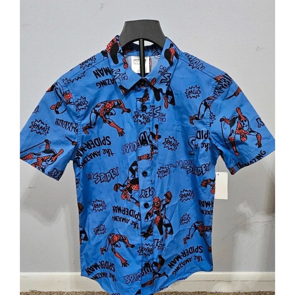 Boys size 8 Spiderman Button up NWT